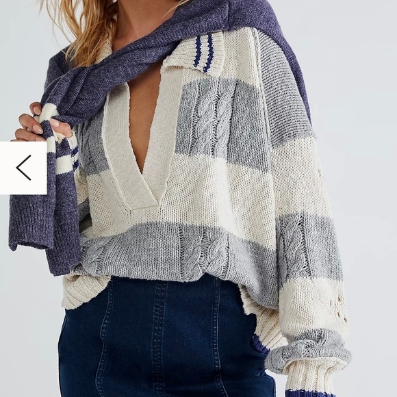 NWOT Free People Blue Mini Skirt - Picture 3 of 9